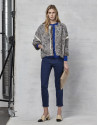 Gray lambskin three-quarter jacket