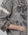 Gray lambskin three-quarter jacket