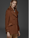 Hazelnut sailor's pea jacket
