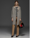 Grey, double-faced long coat