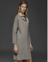 Grey, double-faced long coat