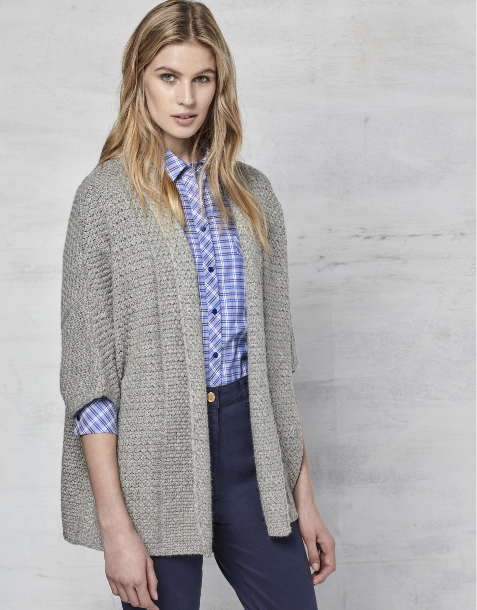 Chaqueta punto oversize gris