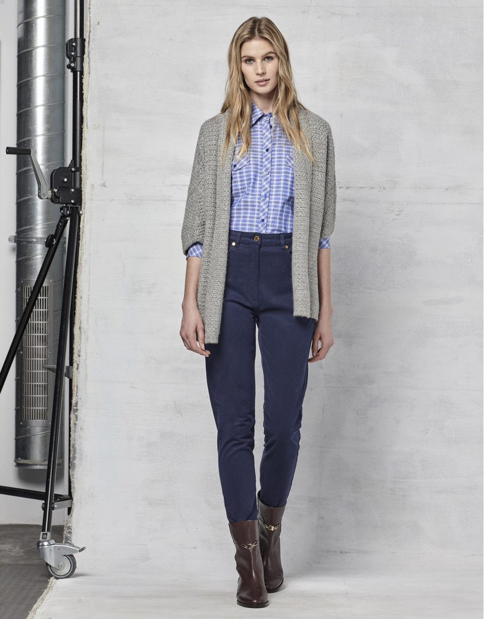 Chaqueta punto oversize gris