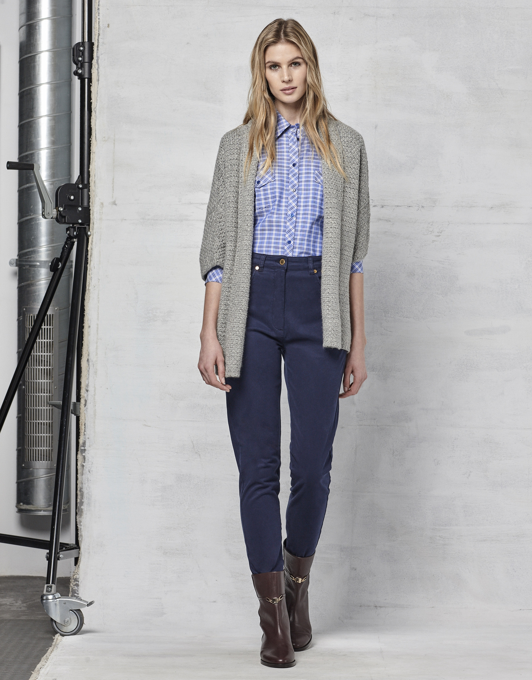Chaqueta punto oversize gris