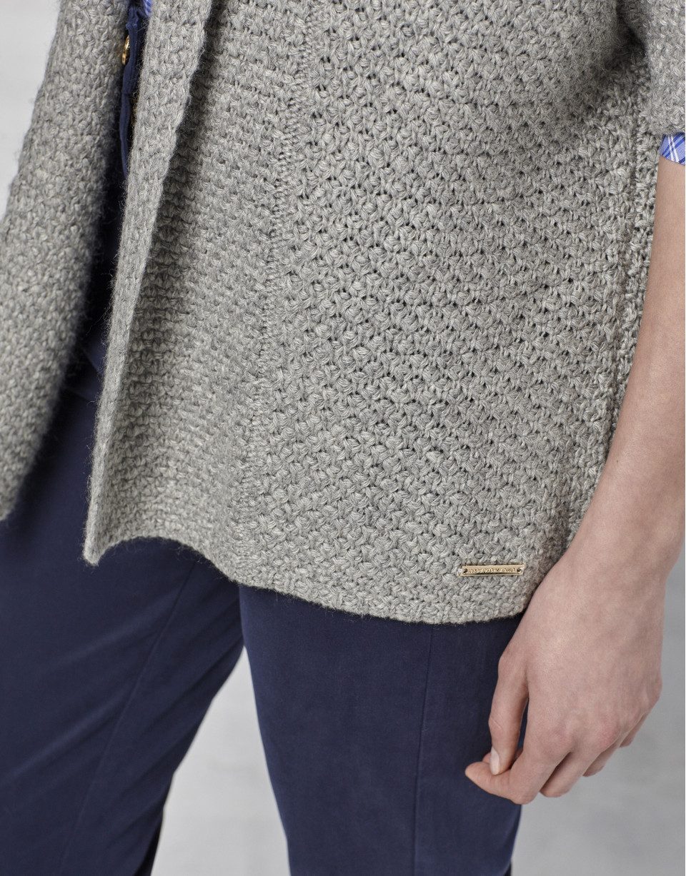 Chaqueta punto oversize gris