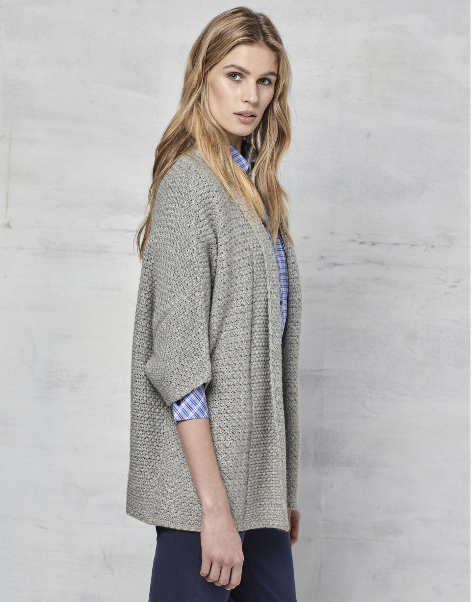 Chaqueta punto oversize gris