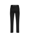 Pantalón en punto negro y apliques en piel 