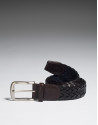 Brown braided leather belt