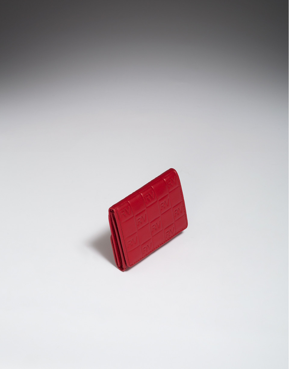 Small red tattoo leather billfold