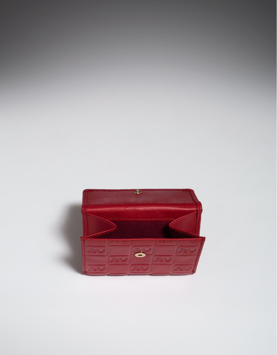 Small red tattoo leather billfold