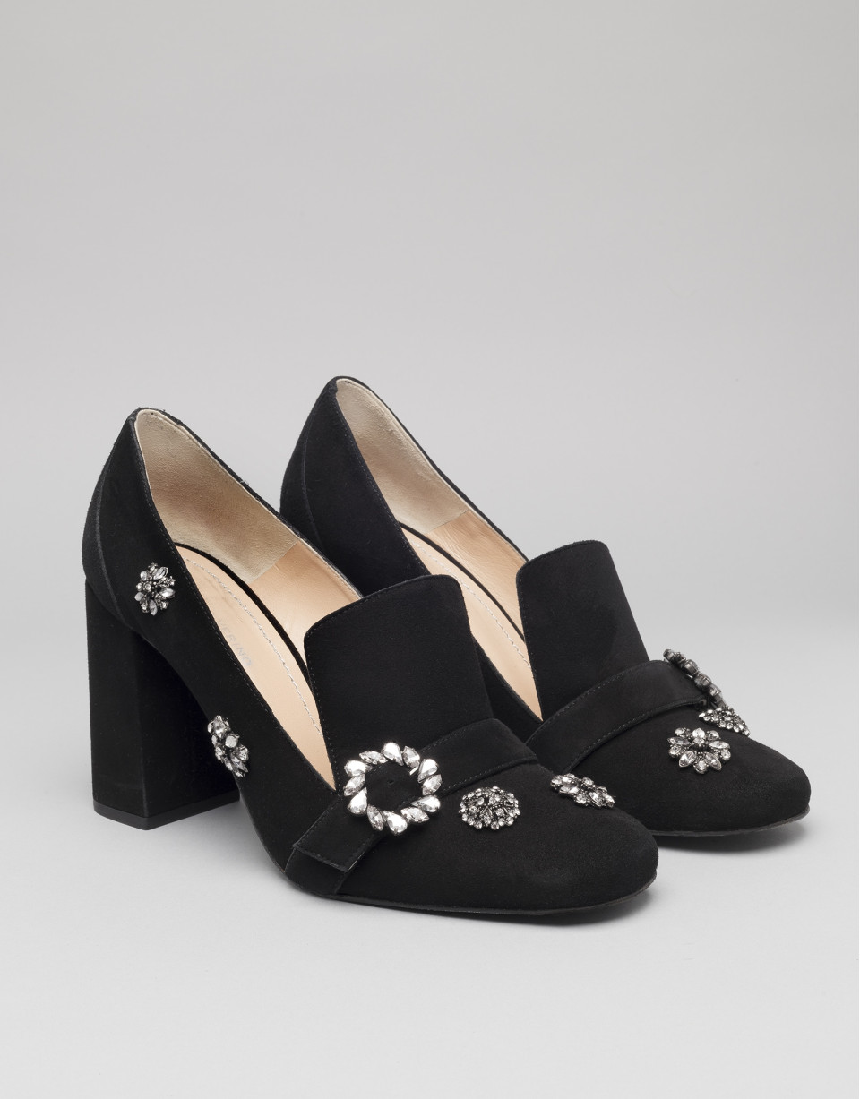 Black suede Renoir pumps 