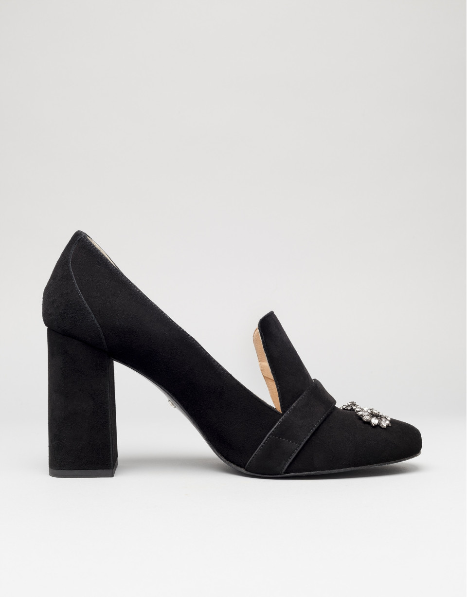 Black suede Renoir pumps 