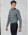Camisa sport cuadros verde / blanco