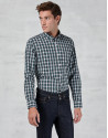 Camisa sport cuadros verde / blanco