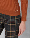 Pumpkin ribbed turtle neck sweater