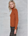 Pumpkin ribbed turtle neck sweater