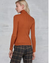 Pumpkin ribbed turtle neck sweater