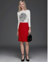 Maroon a-line skirt