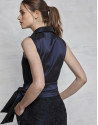 Vestido fiesta encaje azul noche