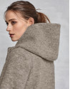 Beige virgin wool and fur coat