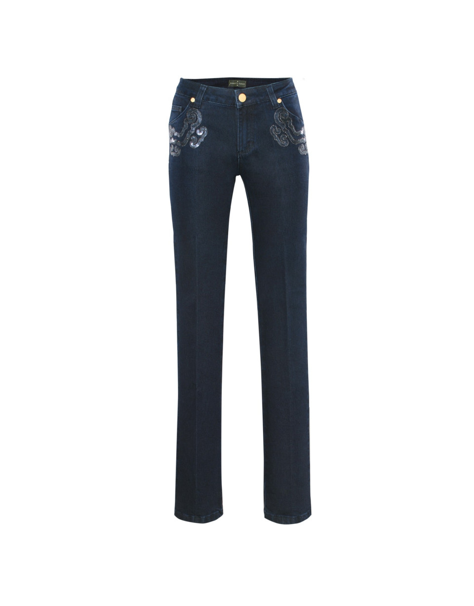  Tejano azul con apliques lentejuelas 