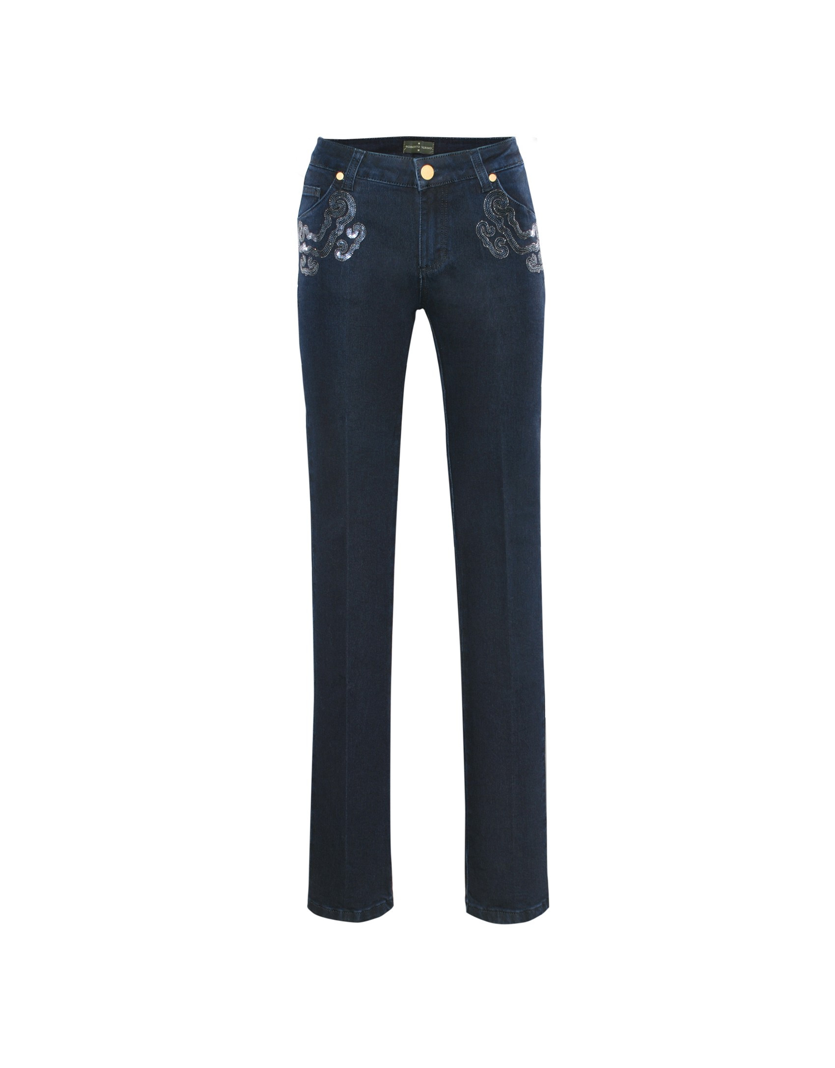  Tejano azul con apliques lentejuelas 