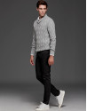 Jersey cuello smoking gris