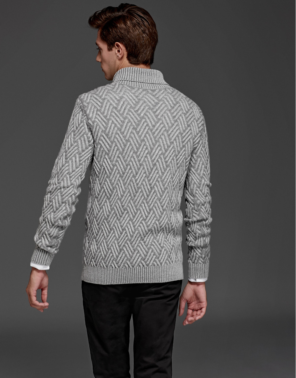 Jersey cuello smoking gris
