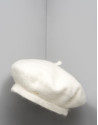 White wool and angora beret