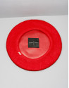 Red wool and angora beret