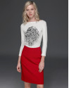 Maroon a-line skirt