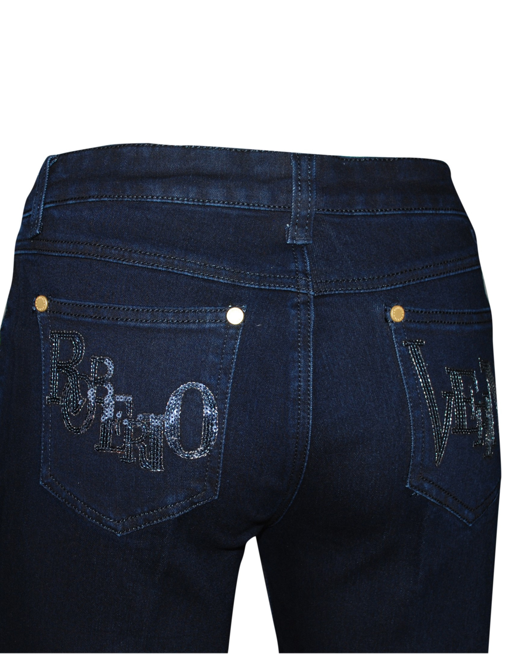  Tejano azul con apliques lentejuelas 