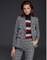 Plaid double-breasted jacket