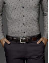 Brown braided leather belt