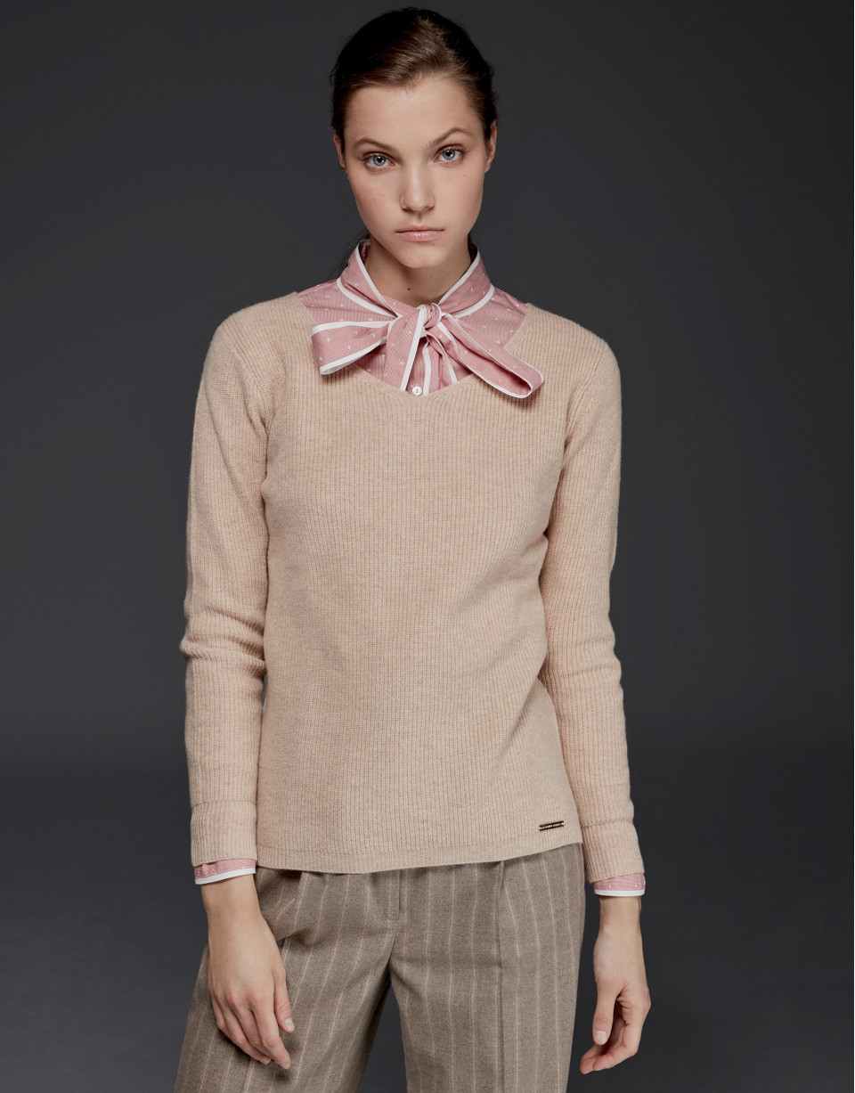 Jersey lana merino color ivory