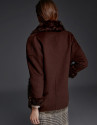 Brown double-faced parka with fur collar