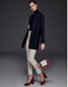 Navy blue, double-faced knit jacket