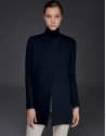 Navy blue, double-faced knit jacket