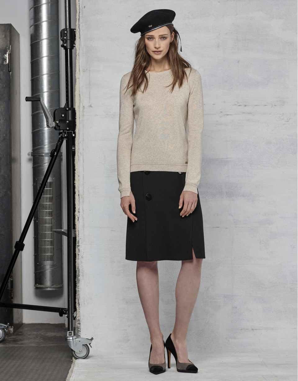 Black A-line skirt