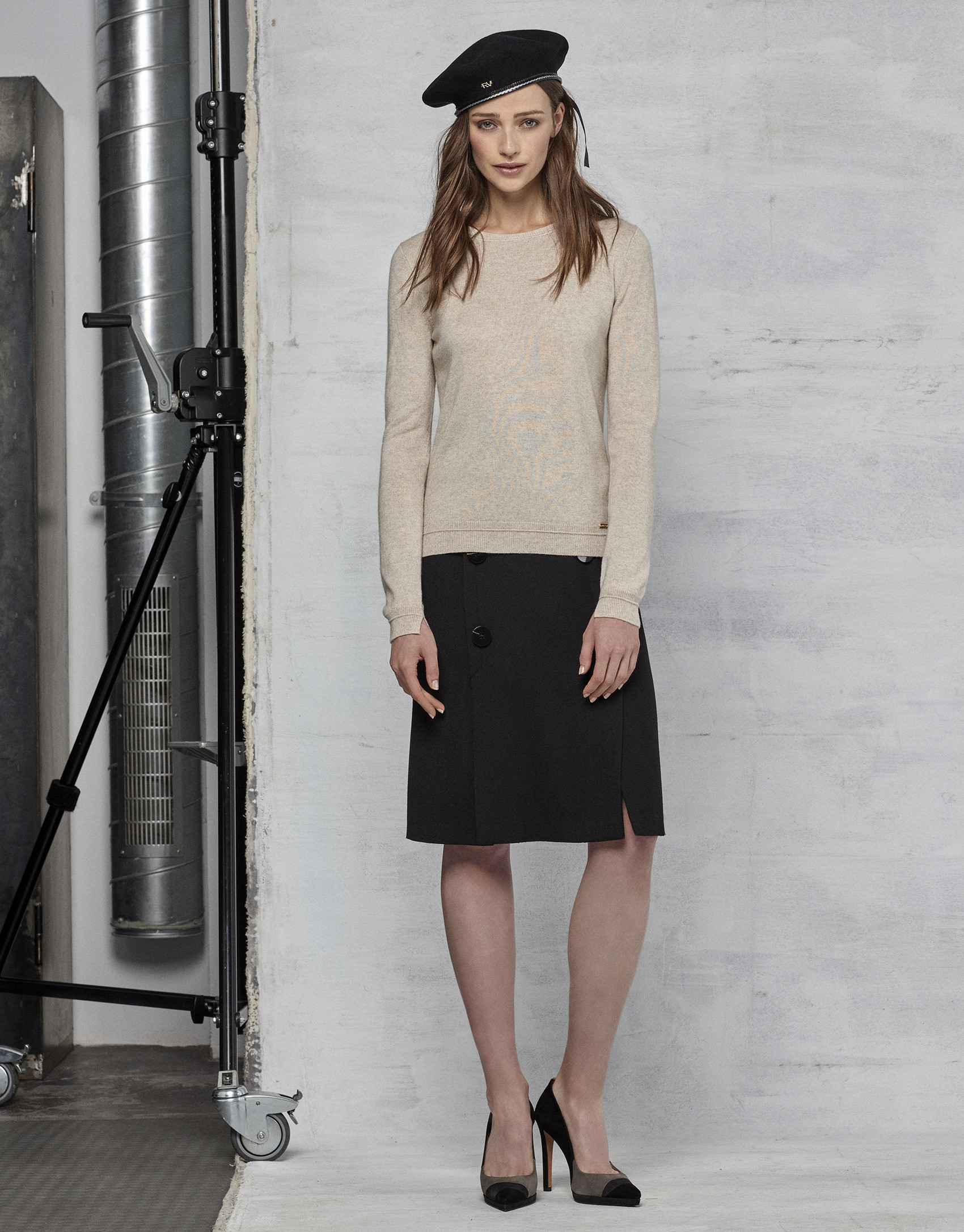 Black A-line skirt