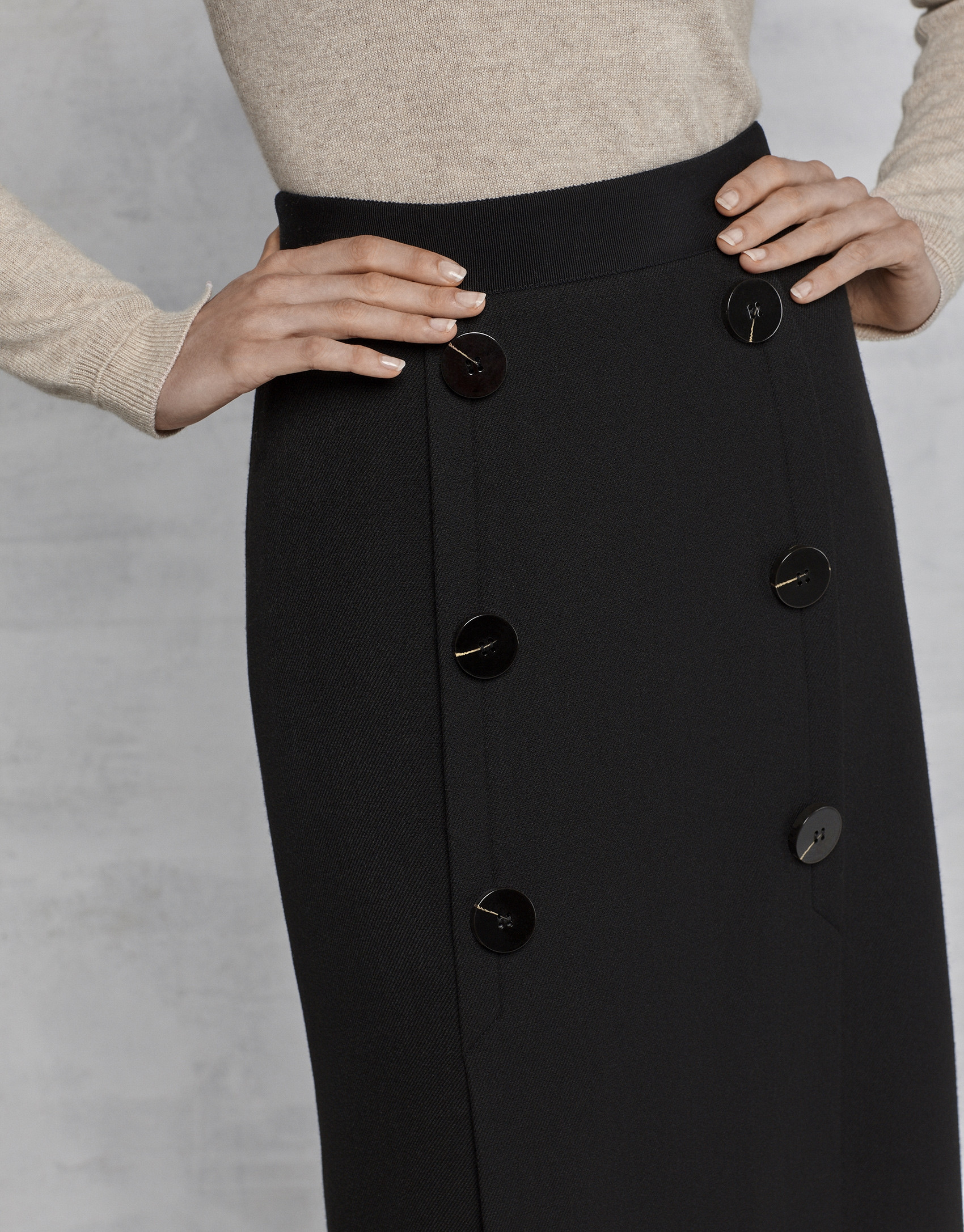 Black A-line skirt