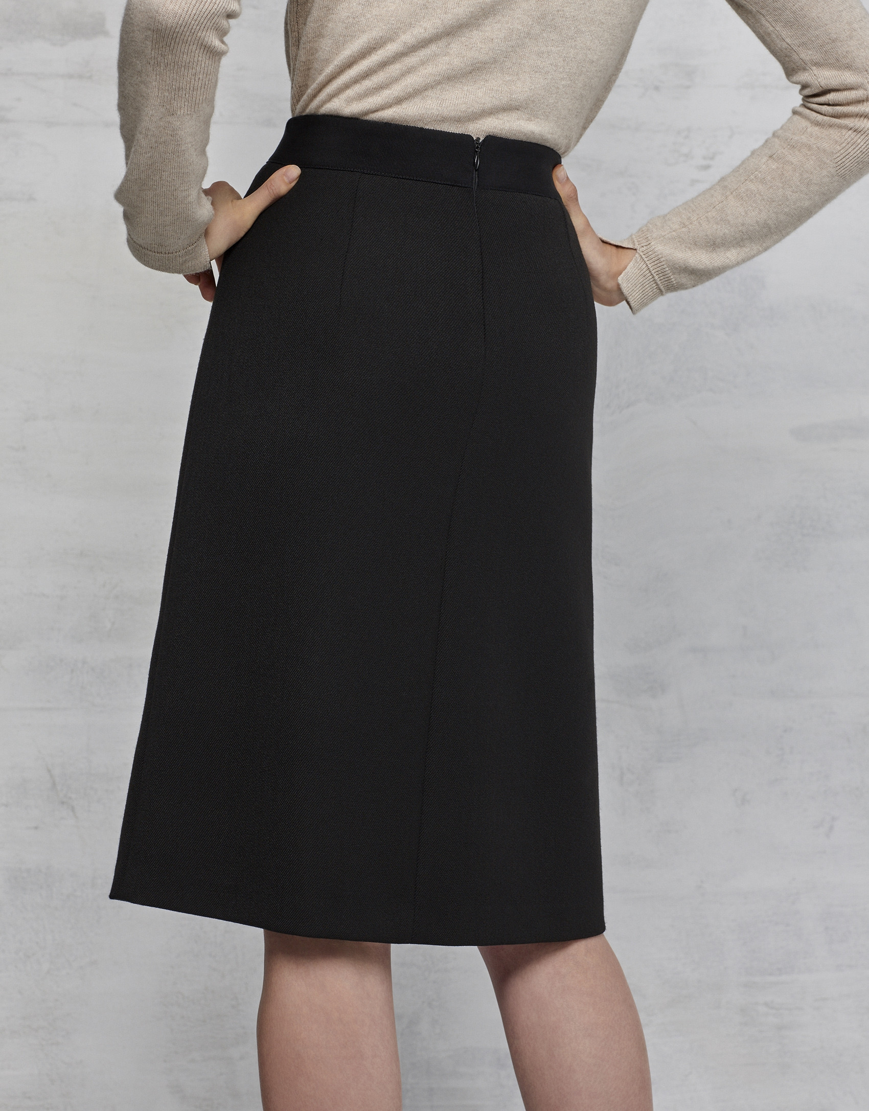 Black A-line skirt