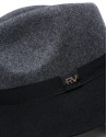 Grey and black wool fedora hat