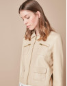 Cazadora piel beige