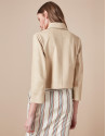 Beige leather windbreaker
