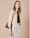 Beige leather windbreaker