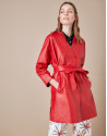 Abrigo napa rojo cruzado