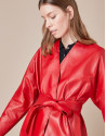 Abrigo napa rojo cruzado
