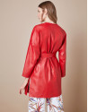 Abrigo napa rojo cruzado