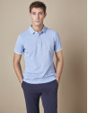 Polo piqué de algodón azul melange